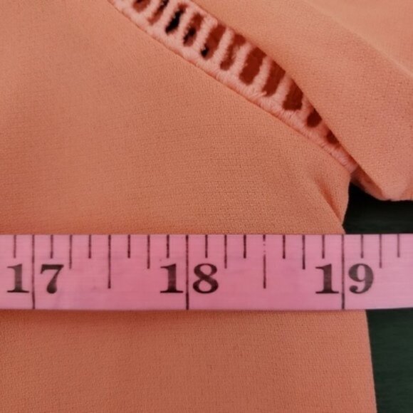 ☀ Mocha Long Sleeve Lace Up Neck Blouse Sz Medium - Picture 6 of 7